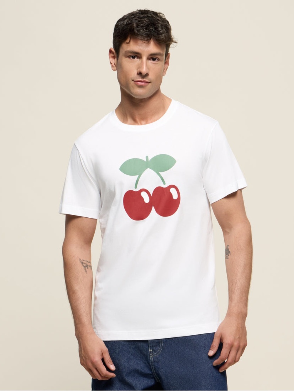 PACHA T-SHIRT BASIC CHERRY MAN WHITE